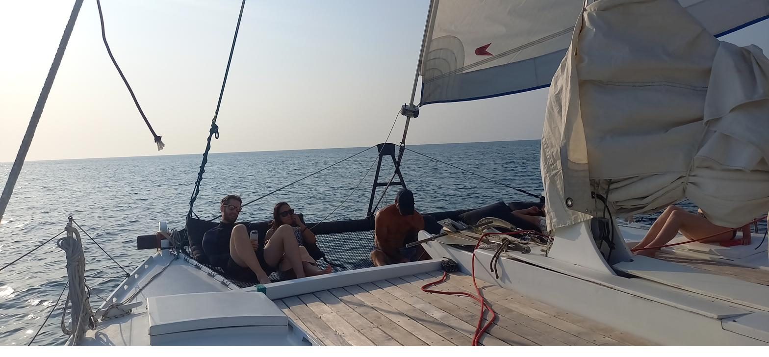 Cockpit view through limestone karsts